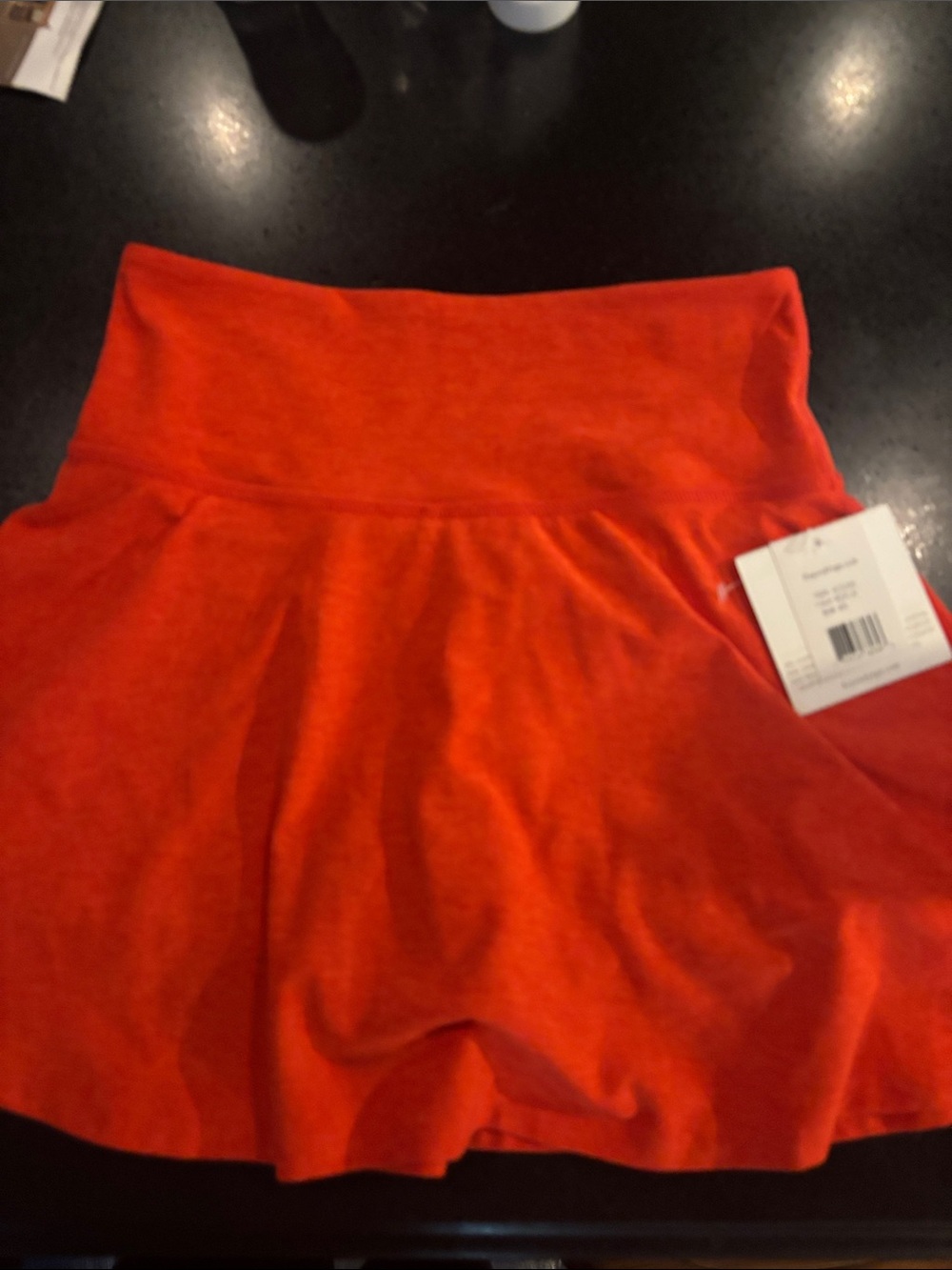 Beyond Yoga Women's Orange / Red Skater Mini Skirt with shorts